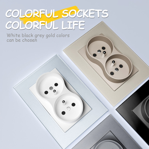 EU tiêu chuẩn tường ổ cắm mặt đất 250V 16A pháp giả mạo Glass Bảng điều chỉnh đôi cắm ổ cắm 2P + t tường ổ cắm - Product Image 3