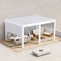 Pérgola con Techo de Láminas Ajustable Manualmente, Optimizada para Alta Humedad, Jardín, Spa, Resistente al Viento