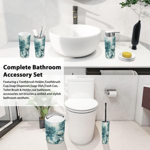 ชุดอุปกรณ์ห้องน้ำสไตล์โบโฮ6ชิ้นชุดอุปกรณ์ในห้องน้ำลายปะการังอันเงียบสงบใต้ทะเลอุปกรณ์สำหรับเต่าสำหรับประสบการณ์อาบน้ำที่แสนสบาย - Product Image 4