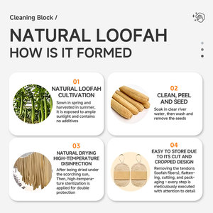 Éponge à récurer 100% Loofah, biodégradable, compostable, carrée, épaisseur 4mm, haute absorption, zéro déchet - Product Image 6