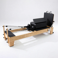 Machine d'exercice portable et réglable en chêne nord-américain pour Pilates Reformer, avec rail de rouleau silencieux, pour l'entraînement en studio