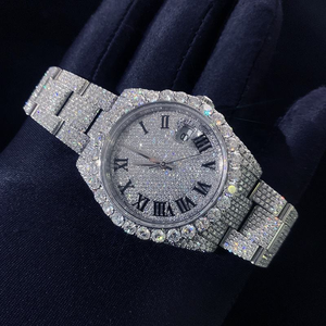 Reloj de Hombre de Alta Gama, Lujoso, con Diamantes de Laboratorio Negros VVS, Perlas, Circonita Cúbica, Estilo Hip Hop, Mecánico, de Sílice - Product Image 1