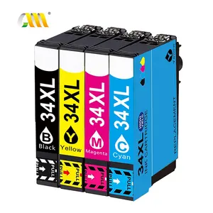 34 מחסניות דיו 34xl עבור כוח אדם epson pro WF-3720D t34 t34xl t3471 מחסניות דיו מדפסת דיו