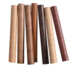 Best supplier interior design wooden colour vinyl wrapped foil wooden grain PVC film roll PVC sheet for MDF door decoration