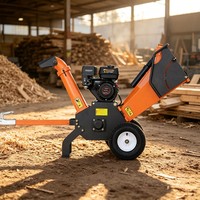 Broyeur de branches portable 7HP 212cc à moteur essence, capacité de broyage maximale 100mm, déchiqueteuse de jardin mobile