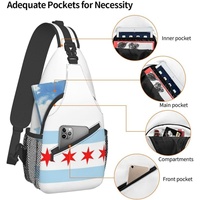 Sac à bandoulière avec drapeau de Chicago, sac à dos patriotique de grande capacité, sac à dos de voyage et de randonnée, sac à bandoulière pour hommes et femmes, personnalisé