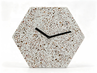 Horloge murale décorative en terrazzo, cadran rond en terrazzo, aiguilles en métal laiton, décoration murale pour la maison