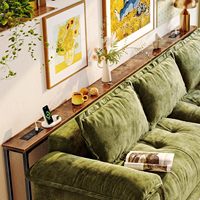 Table console industrielle multifonctionnelle avec prise de courant et port USB-C, table étroite à placer derrière le canapé pour salon et maison