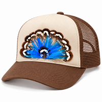 Accessoire de chapeau en plumes naturelles pour casquettes de camionneur, patch en plumes de cowboy western, décoration en éventail, vente en gros