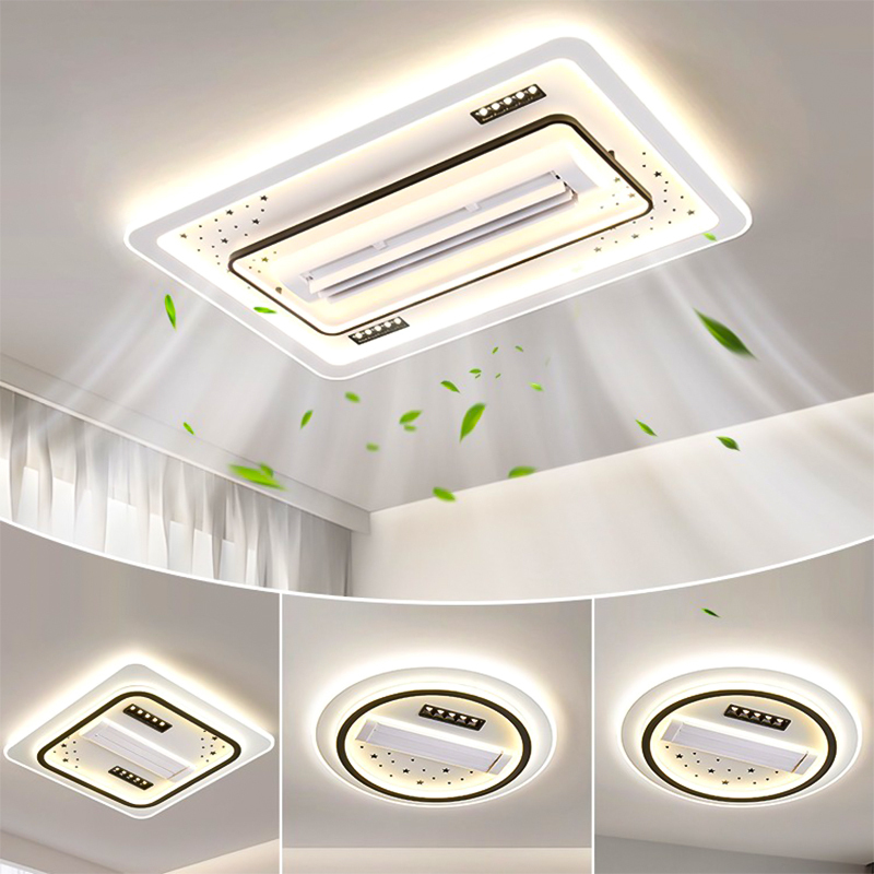 2026 New Silent Bladeless Ceiling Fan Light, LED Flush Mount Lamp, All-in-One Lighting for Living, Dining & Bedroom