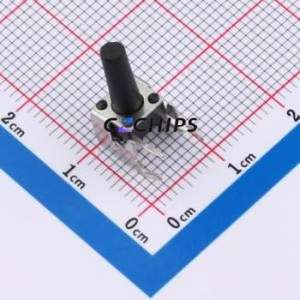 TS6613ZJ 022 Tactile Switch Bent Lead Through Hole-4P,7.3x6.1mm Single Pole Single Throw Round Button 2.5N Right Angle Insert - Product Image 1