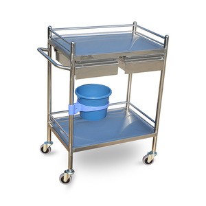 Chariot médical d'aide aux soins de santé 600x400x860mm en acier inoxydable, chariot de rangement pour hôpital - Product Image 2