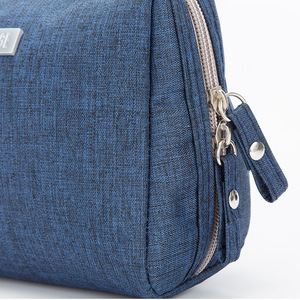 Toiletry Bag Cosmetic Storage Bag Zipper Closure <b>Navy</b> Blue Rectangle Solid Color For Bathroom Use - Product Image 2