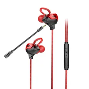 Toptan g3000 oyun kulaklık-G3000 Wired Dynamic Headset 3.5mm In-Ear Gaming Earphone Ultra-Low Latency With Microphone Earbud Headset For Mobile Phone/Pc