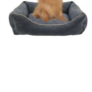 ชุดเตียงสุนัขหนังกลับ (S/M/L) แบบมีขอบเลื่อนได้ รูปทรงสี่เหลี่ยม สีเทา ทันสมัย กันน้ำ กันลื่น ใช้ได้ทุกฤดู - Product Image 6