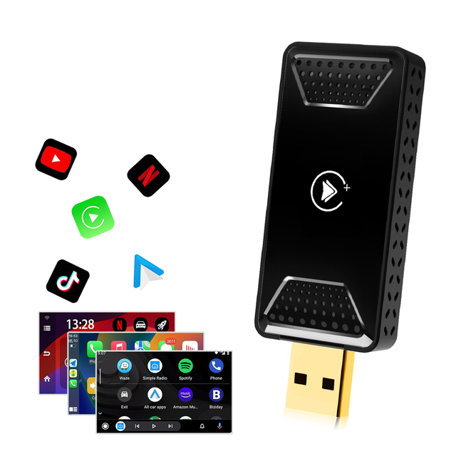 Carplay AI Box Wireless Carplay Adapter Android Auto for Youtube Netflix Toyota Mazda Hyundai Ford Chevrolet MG VW
