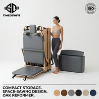 Reformer Pilates Pliant en Bois de Chêne Premium avec Ressorts de Résistance Réglables pour Équilibre Corporel, Garantie 3 Ans, Marque OEM, Usine de Studio