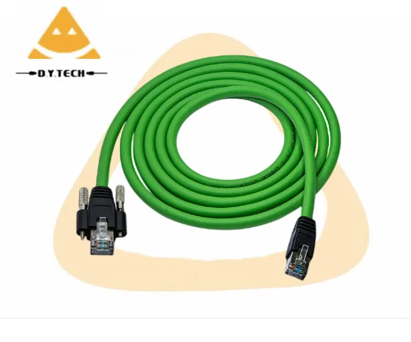 DYTECH Industrial Camera Gigabit cat6 RJ45 Network Cable High flexible drag chain shield with screw Gige dynamic Ethernet cable