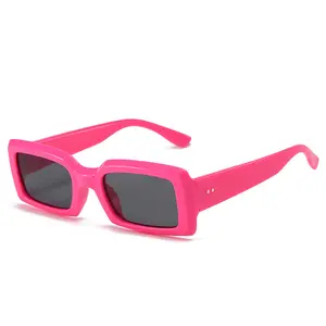 Qmoon оптовая покупка Веселые Солнцезащитные очки Ретро Винтажные модные женские очки желейные модные маленькие прямоугольные женские солнцезащитные очки