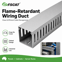 FSCAT Gris 2000x20x35mm LSZH Ducto de Cableado de Ranura Abierta con Tapa a Presión UL94V-0 CE RoHS para PanelBuilder Venta al por Mayor OEM