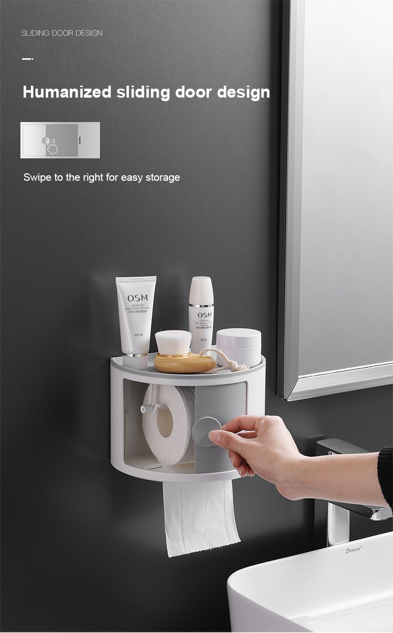High quality custom logo environmental friendly save space waterproof Desktop wall-mounted skin care product tissue storage box