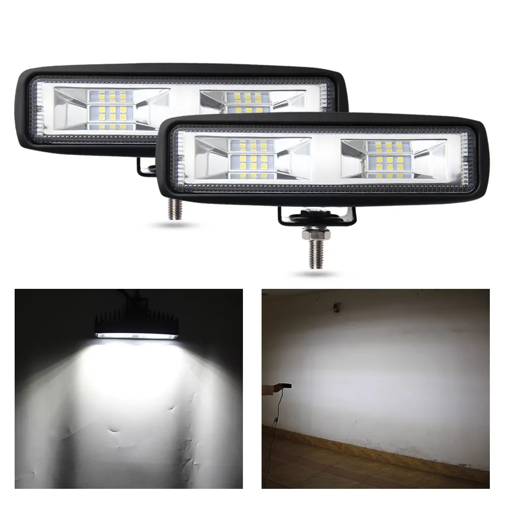 Luz diurna Hid DRL para camión, barra de luz LED de inundación de trabajo, 4x4, 6,3 pulgadas, 20W, rojo, ámbar, Azul, Blanco, todoterreno