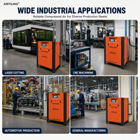 Compresor de Aire de Tornillo VSD de 15kW 20HP BTS-20 2.4m³/min de Alta Eficiencia, Refrigerado por Aire, Motor PM, IP65, Maquinaria Industrial Silenciosa