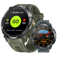 Montre connectée GPS K76A pour hommes et femmes, écran AMOLED 1,43 pouces, boussole intégrée 6 satellites, lampe de poche, robuste, tracker de fitness pour l'extérieur