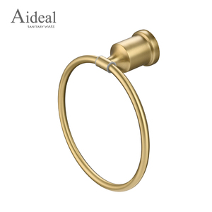 Jiangmen Factory Buen <span class=keywords><strong>precio</strong></span> SS304 <span class=keywords><strong>Oro</strong></span> cepillado Base fuerte Druable Toallero Titular - Product Image 2