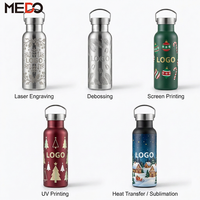 Bouteille d'eau personnalisée pour cadeau de Noël, 500 ml, gobelet en acier inoxydable 304 avec couvercle personnalisé pour la série de décorations de Noël