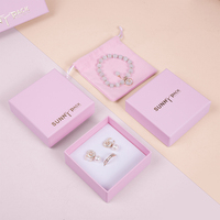 Sunny Pack Personnaliser Nouveau Style Carton Papier Boucle D'oreille Collier Rose Bijoux Emballage Boîte avec Pochette Ensemble Couvercle et Base