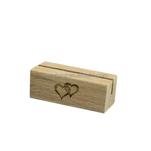 Support de numéro de table en bois naturel en bois massif acrylique signes supports Place porte-carte porte-carte en bois pour bijoux carte Photo Menu