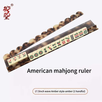 Supports et pousseurs de mahjong en acrylique festonné ambre avec pousseurs magnétiques, design moderne pour le divertissement familial