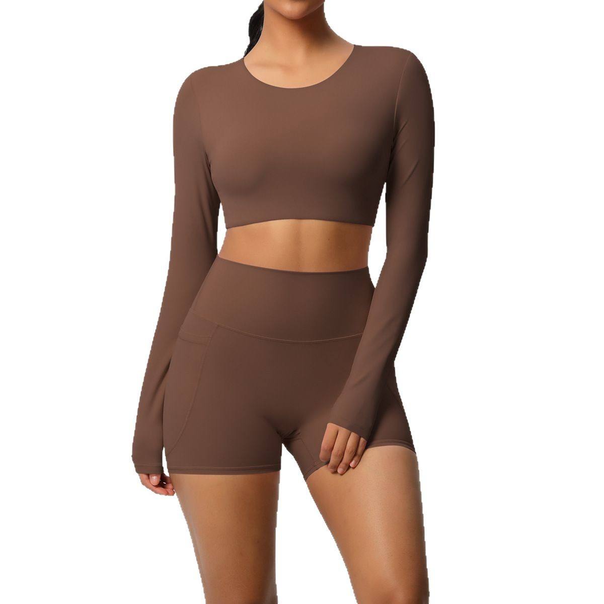 ชุดกางเกงขาสั้นแขนยาว + กระเป๋า7109 7104-กราไฟท์สีเทา