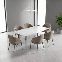 Ensemble de 2 chaises de salle à manger en cuir PU rembourrées, style moderne, avec pieds en métal noir, pour la maison, la cuisine et le restaurant