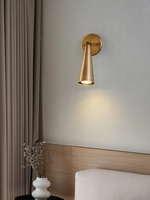 Lampes décoratives minimalistes américaines pour salon, villa, couloir, escalier, éclairage d'appoint, petite lampe murale en bronze, lampe photo en cuivre.