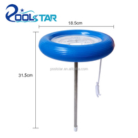 Thermomètre de piscine rond durable en forme de grenouille Horloge flottante d'extérieur pour piscines paysagères-Outils et accessoires de piscine