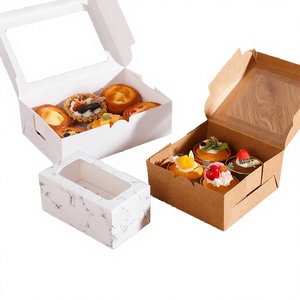 REALPACK Multiple Sizes Disposable Custom Printed UV Coated Four-Color Kraft Paper Cup Cake Packaging <b>Boxes</b> <b>Bakery</b> Bread Cake - Product Image 3