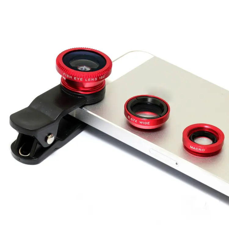 Hot sell universal clip 3 in 1 fisheye zoom telescope for mobile phone iphone camera lens