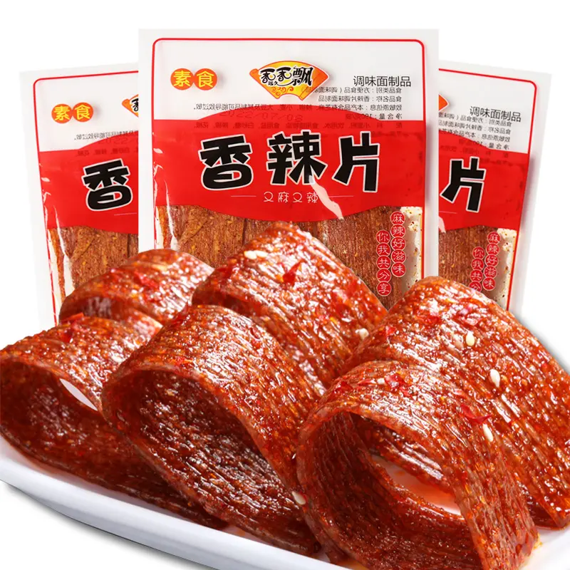 190g XiangXiangPiao grosses tranches épicées Snacks chinois bandes épicées blé gluten épices aliments céréales produits collation exotique vente en gros