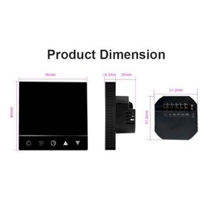 Contrôleur de température numérique Écran tactile Wifi Ac Chauffage au sol Chauffage au sol <span class=keywords><strong>sans</strong></span> <span class=keywords><strong>fil</strong></span> <span class=keywords><strong>Thermostat</strong></span> intelligent pour système de chauffage au sol - Product Image 6