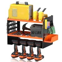 Lmetjh-Mech stockage d'outils électriques, sans fil support de perceuse, flottant étagère à outils, support de rangement de perceuse en métal étagère murale, organisateur de Garage