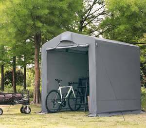 Tente de rangement extérieure Dandelion 7,4 x 6,2 avec évents, auvent de carport avec couverture imperméable, abri pour vélo, moto, gris - Product Image 3