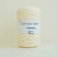 Usine directe teint creux coton Chenille fil Anti-boulochage 32s tissage à la main bricolage coton corde en gros 3mm