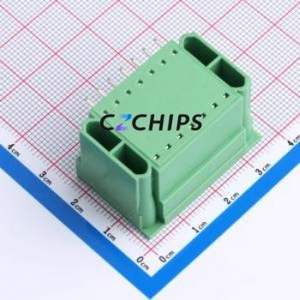 DB2ERHM-3.5-2*7P-GN Plug-in Terminal Block Bent Lead Through Hole,P=3.5mm Board-to-Board / Socket Closed Screw Fixing 2x7P 3.5mm - Product Image 2