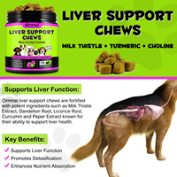 Oimmal Compléments Masticables Détoxifiants pour le Foie Chardon-Marie Curcuma pour Chiens 150 unités Santé Digestive Prix de Gros Suppléments Alimentaires pour Animaux