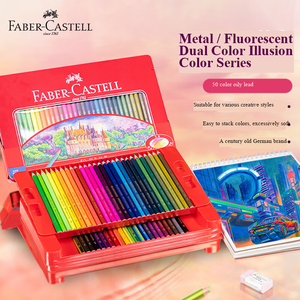 Coffret de crayons à l'huile et crayons de couleur <span class=keywords><strong>Faber</strong></span>-<span class=keywords><strong>Castell</strong></span>, série Art Castle, 50 couleurs, pour <span class=keywords><strong>dessin</strong></span> et croquis - Product Image 2