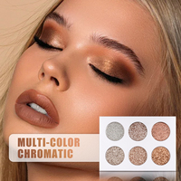 Palette de fards à paupières métalliques en poudre sèche vegan imperméable + couleur DIY en gros, 26 mm, paillettes, diamant, étiquette privée personnalisée