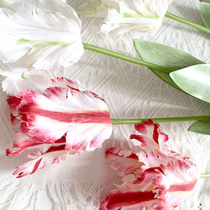 Fleurs artificielles de tulipes Premium au toucher réel, en latex 3D, effet mouillé, dégradé de couleurs, bouquet pour la décoration de la maison et de mariage, vente en gros - Product Image 6
