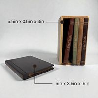 Sous-verre en bois d'acacia en forme de livre avec support, dessous de verre décoratif antidérapant pour la présentation de café, thé et cocktails